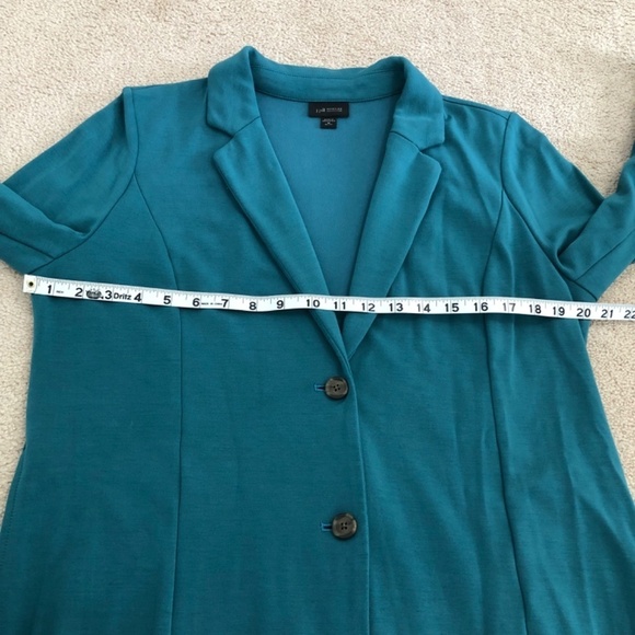 J. Jill Wearever Teal Blazer Women's Size MP Relaxed - Picture 13 of 14